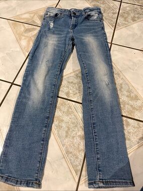 Kids 7 for all  mankind  Straight-Leg Light Blue Distressed Jeans